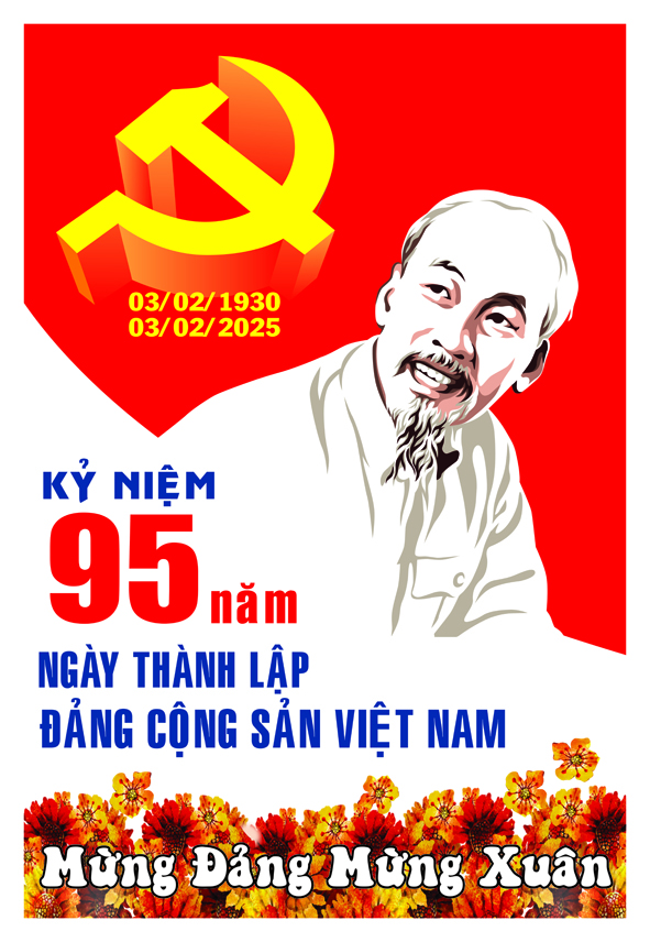 Nhiệt liệt chào mừng kỷ niệm 95 năm Ngày thành lập Đảng Cộng sản Việt Nam, 95 năm thành lập Đảng bộ tỉnh Hà Tĩnh và chào đón Xuân Ất Tỵ