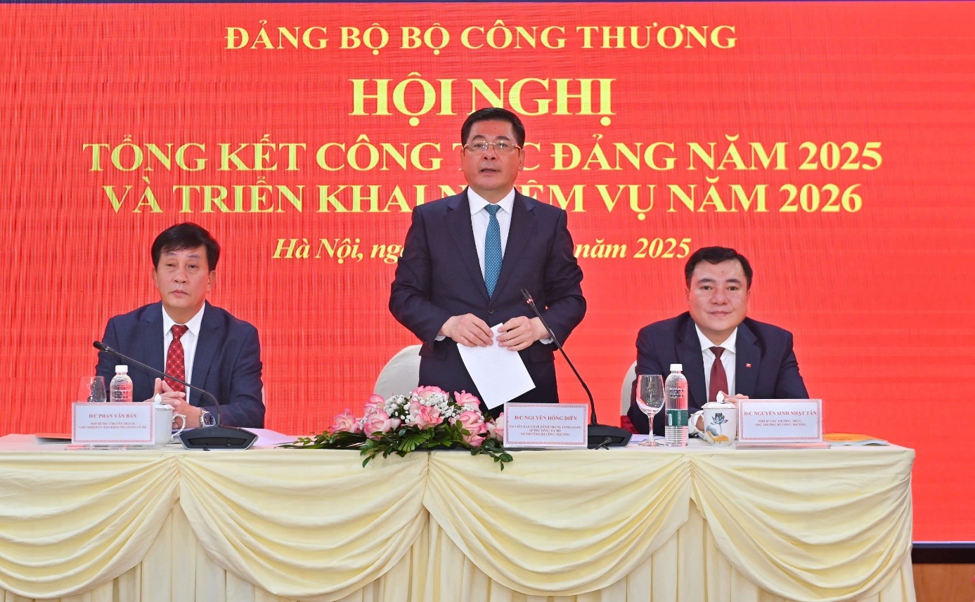 Hội nghị tổng kết công tác năm 2025, triển khai nhiệm vụ 2026 của Đảng bộ Bộ Công Thương